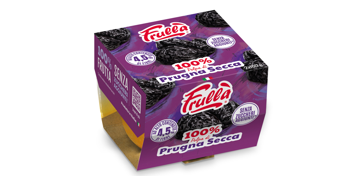 Frullà 100% Prugna Secca: ora anche in vaschetta bi-pack 2x100 grammi